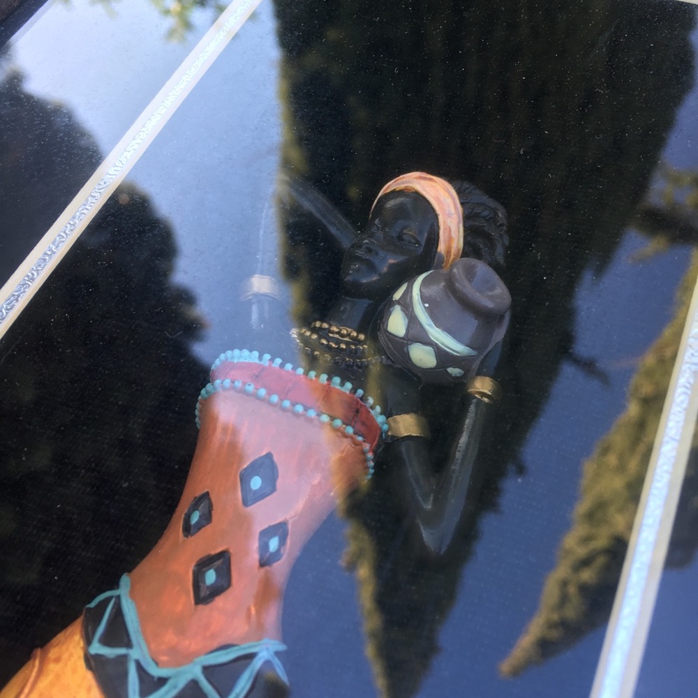 Framed African Lady With Pot